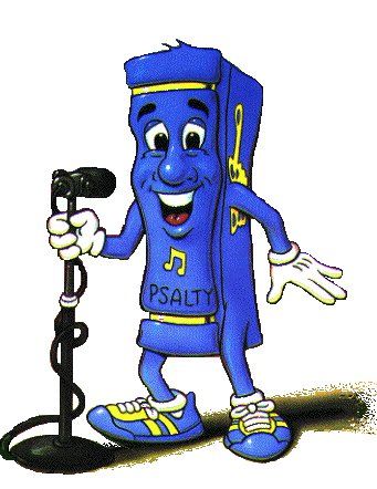 Psalty, an uncanny blue mix of man and songbook